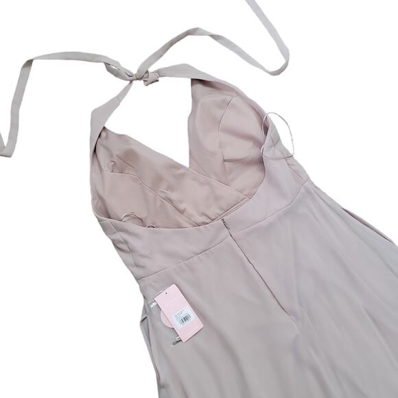 NWT Birdy Grey Moni Convertible Chiffon Maxi Bridesmaid Dress in Taupe Women 2XL - Picture 12 of 13